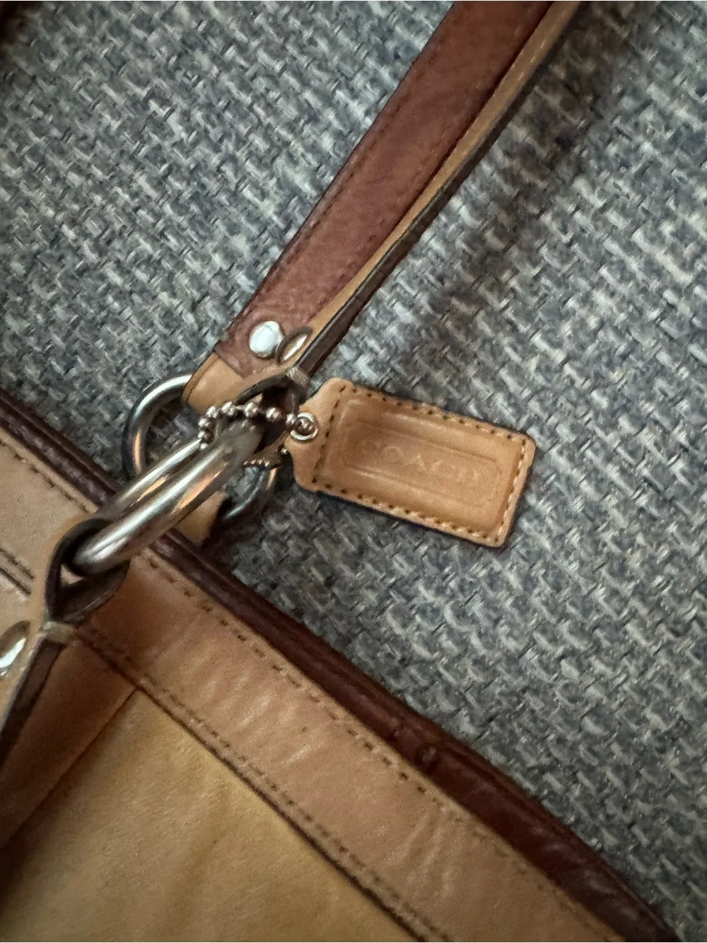 Coach Leatherware Leather F11524 Cognac Glove-Tanned Leather Shoulder ZipTop Bag